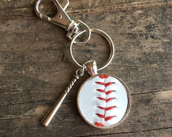 Recycled Baseball Keychain