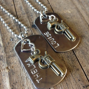 Thelma and Louise Dog Tag Necklace Set image 3