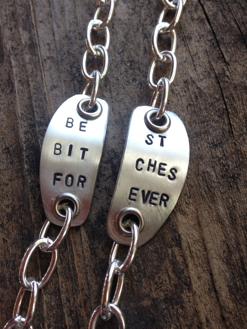 Best Bitches Forever 2 piece recycled vintage spoon bracelet image 1