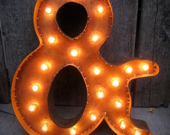 Marquee - Style Steel Ampersand with patina