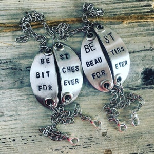 Best Bitches Forever 2 piece recycled vintage spoon bracelet image 5
