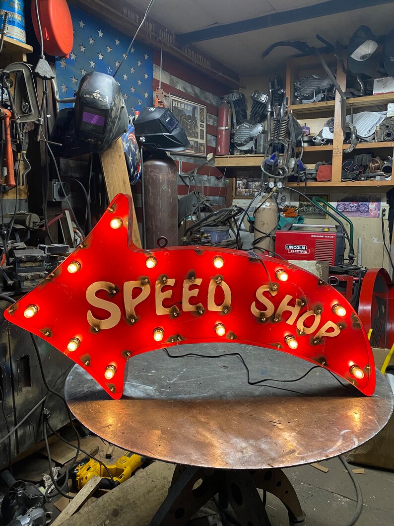 3' Steel Marquee Chop Shop customizable image 3