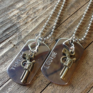 Thelma and Louise Dog Tag Necklace Set image 2