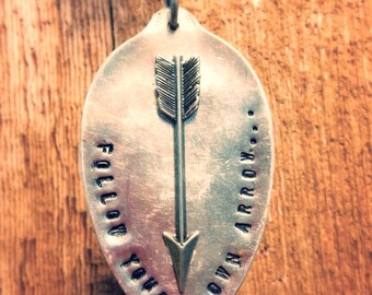 Follow Your Own Arrow spoon head necklace