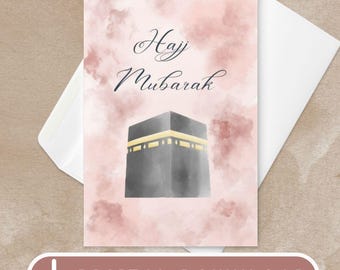 Printable Hajj Greeting Card, Islamic Card, Digital download, Hajj Mubarak, Muslim gifts invite