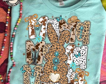 Mama Cowgirl Osterhase Schleife Png, Western Ostern Png, Western Osterhase Png, Cowgirl Ostern Png, Girly Ostern Png, Sublimationsdatei