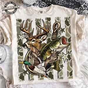 Deer Duck Fish Hook Png, Outdoorsman Hunting Fishing Png, Bass Buck Mallard Png, Fathers Day Png, Dad Hunting Png, Sublimation File