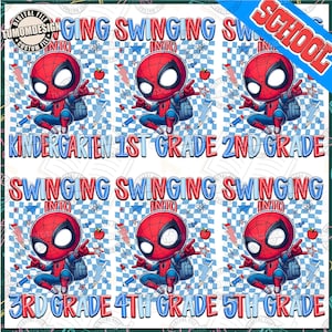 Back To School Png Bundle, Cartoon Superhero Png, Kindergarten 1st/2nd/3rd Grade, Grade School, First Day of School Shirt, Sublimation File