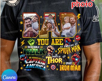 Papa du bist benutzerdefiniertes Foto Canva Png, Canva Bearbeitbarer Bester Vater aller Zeiten Png, Superheld-Vatertag Png, Vaterleben Png, Vater Png, Sublimationsdatei