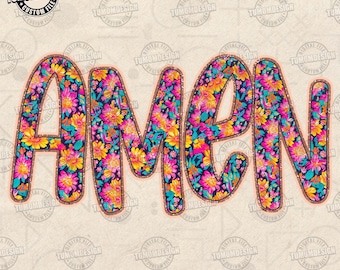 Retro Amen Png, Floral Glitter Amen PNG, Preppy Easter png, Amen Png, Jesus png, Christian Easter png, Bible Verse png, Sublimation File