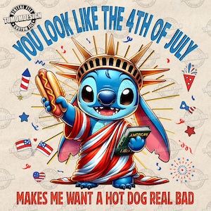 Blue Monster Retro America Png, Cartone animato "Sembri il 4 luglio" Png, Personaggi dei cartoni animati America Coquette Girly USA, File di sublimazione