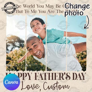 Fathers Canva Template, Customize Dad Pictures Canva Template, Happy Father’s Day Png, Gift For Dad , Canva Editable Diy, Sublimation File