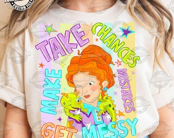 Ta chanser, gör misstag, blir rörigt, PNG, läraruppskattningsdesign, preppy skollärarskjortagrafik, tillbaka till skolan, sublimeringsfil