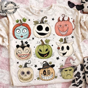 Nightmare Pumpkin Png, Halloween Pumpkin Png, Cute Boo Ghost Png, Fall Png, Halloween Movie Pumpkin, Pumpkin Spooky Season, Sublimation File