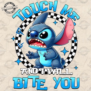 Touch Me And I Will Bite You Png, Blue Monster Cartoon Png, Funny Cartoon Png, Movie Cartoon Png, Movie Character Png, Sublimation File