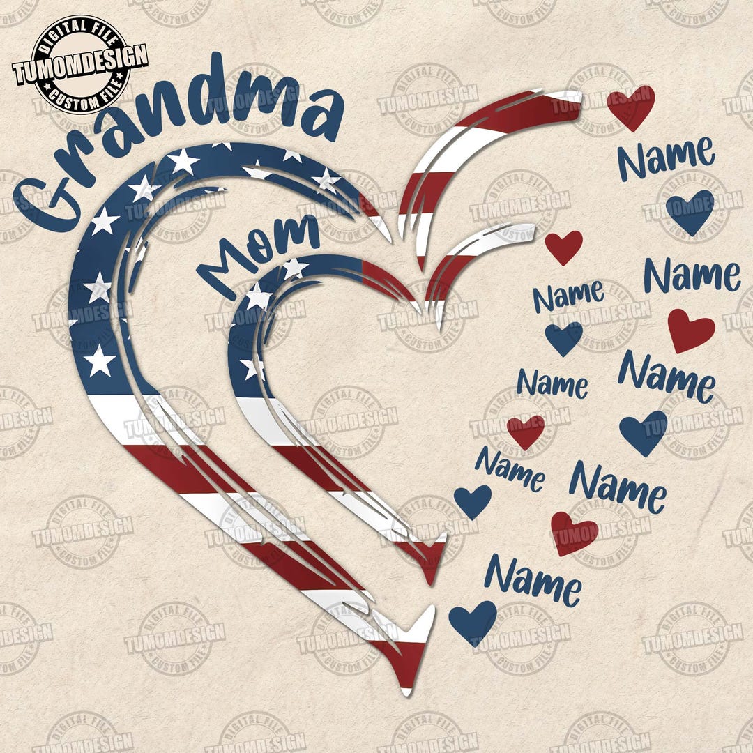 f*u様 Uhr Heart Mom Dress 3-4y Mom 4th of July Png, 4th of July Grandma Mom Kids Heart in Heart