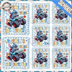 Ready To Crush Kindergarten Bundle Png, Blue Monster School Png, Gift For Kid School Png, Back To School Png, Bruh We Back, Sublimation File