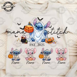 Mama Blue Alien Custom Png, Halloween Movies Png, Trick Or Treat Png, Spooky Season Png, Halloween , Halloween Blue Alien, Sublimation File