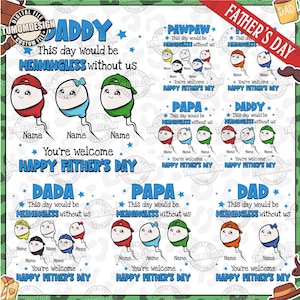 Lustiges Vatertags-Png-Bundle, Geschenk für Papa, Spermien-Vatertag, dieser Tag wäre ohne uns bedeutungslos, Sie sind willkommen, Sublimationsdatei
