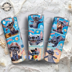 Cartoon 20 OZ Tumbler Wrap Png, Blue Monster Character 20 OZ Tumbler Wrap Design, Digital Download, Skinny Straight Wrap, Sublimation File