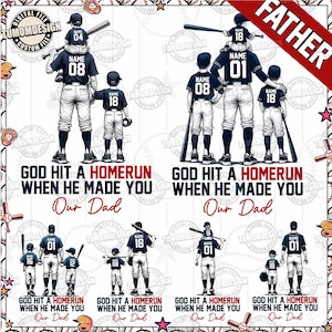 God Hit A Homerun When He Made You My Dad Png, Baseball Dad, Gift For Him, Father's Day Gift for Dad,Personalized Baseball, Sublimation File