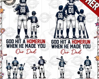 Gott traf einen Homerun, als er dich zu meinem Vater machte Png, Baseball Papa, Geschenk für ihn, Vatertagsgeschenk für Papa, personalisierte Baseball, Sublimationsdatei