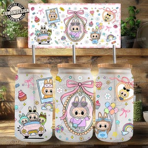 Cartoon 16oz Glass Can Wrap, Cartoon 16 oz Glass Can Png, 16 oz Libbey Glass Can Wrap, Cartoon 16 oz Tumbler Wrap Design, Sublimation File