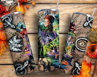Bad Witches 20 Unzen Skinny Tumbler Wrap Design, Hexenfilm 20 Unzen Skinny Tumbler Wrap, Halloween 20 Unzen Skinny Tumbler Wrap, Sublimationsdatei