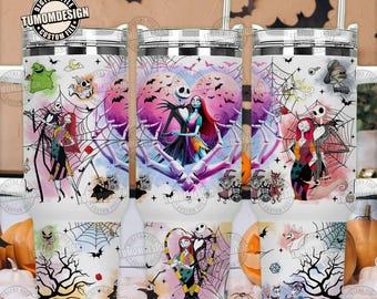 Nightmare Couple Tumbler Png, Horror Movie 40oz Tumbler Wrap Sublimation Design, Halloween Nightmare Tumbler With Handle,Sublimation File
