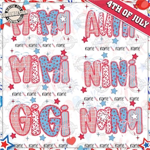 American Mama Coquette Png Bundle, USA Nana Mimi Gigi Png, Retro American Independence Png, 4th of July Mom, Stars Stripes, Sublimation File