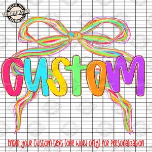 Custom Back to School PNG Neon Coquette, Girly Pink Bow, Hand Drawn,Colorful, Kindergarten Pre-K 1st 2nd 3rd 4th Grade Png, Sublimation File