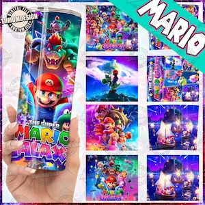 6 Vasos de dibujos animados para videojuegos PNG, Super Cartoon Character 20oz PNG, Vaso de personajes de dibujos animados, Película para gamers, Galaxy Gamer, Archivo de sublimación