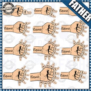 Happy Father&#39;s Day Png, Father&#39;s Day Fist Bump Set Png, Customized Name Family Png, Baby Toddler Kid Dad Fist Bump Design , Sublimation File