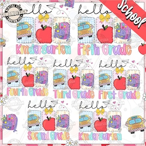 Back To School Png Bundle, Grade School Png, Pre-k 1st/2nd/3rd Grade, Coquette Grade Png, Teacher First Day of School Png, Sublimation File
