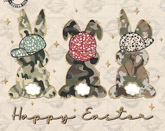 Happy Easter PNG, Camo Easter Bunny Png, Retro Easter Png, Easter Coquette Png, Boy Camo Easter Png, Glitter Easter Png, Sublimation File