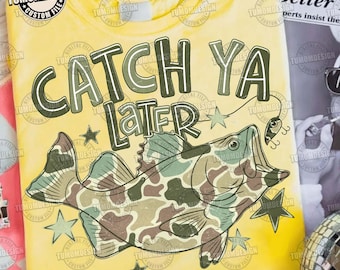 Catch Ya Later Barsch Angeln Png, Sommer Aquarell Jungen Camo Png, Jungen Camo Png, Angeln Vater Png, Sommer Vibes Png, Sublimationsdatei