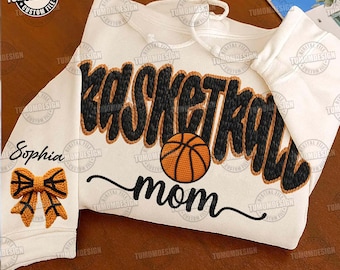 PNG de mamá de baloncesto con hilo sintético, PNG personalizado de mamá de baloncesto, PNG de baloncesto de ganchillo, diseño de camiseta para el día del partido, temporada de baloncesto, archivo para sublimación