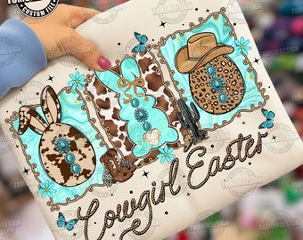 Kokette Cowgirl Osterhase Schleife Png, Western Ostern Png, Western Osterhase Png, Cowgirl Ostern Png, Girly Ostern Png, Sublimationsdatei