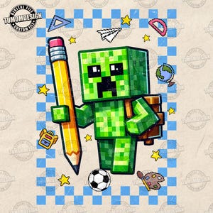 Gamer Checkered Back to School Png, Back to School PNG, First Day School PNG, Floral Pencil Teacher PNG, Cartoon Superhero, Sublimation File
