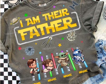 Benutzerdefinierte ich bin ihr Vater Png, benutzerdefinierte Kinder Name Shirt Design, Vatertag Png, lustiges Vati Leben Png, bester Vati in der Galaxie, Sublimationsdatei
