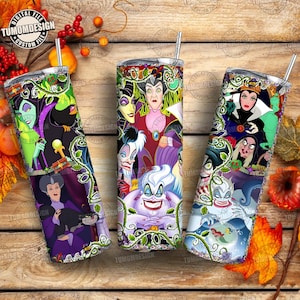 Villains Cartoon Halloween Skinny Tumbler Design Png, Halloween Cartoon Tumbler Wrap, Squad Girls 20oz Tumbler Design Png, Sublimation File