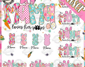 Diese Mama liebt sie auf ihrem Ärmel Png-Bundle, Kokette Ostern Png, Benutzerdefinierte Ostern Png, Ostertag Png, Retro Ostern Png, Sublimationsdatei