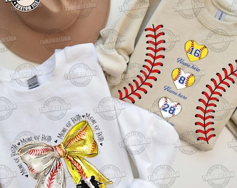 Mom Of Both Baseball Softball Mama Png, Baseball Coquette Png, Game Day Png, Softball Bow Png, Softball Baseball Shirt Png, Sublimation File