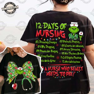 Coquette Nurse Christmas Png, Green Mean Guy Nurse Png, Christmas Nurse Png, Holiday Gift For Nurse, Nurse Christmas Movie, Sublimation File