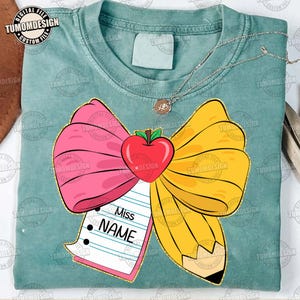 Teacher Appreciation Gift Png, Coquette Teacher PNG, Personalize Teacher&#39;s Name Png, Bruh We Out Png, Teacher Pencil Png, Sublimation File