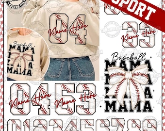 Personalized Baseball Mama Png, Coquette Baseball Png, Gameday Baseball Png, Custom Baseball Png, Baseball Number,Mama Png, Sublimation File