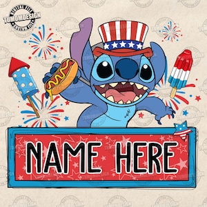 AANGEPASTE cartoon patriottische trio met naamplaatje PNG, 4 juli png, jongens meisje Americana png, Independence Day shirt design, sublimatiebestand
