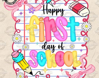 Feliz primer día de clases PNG, Hermano, hemos vuelto PNG, Primer día de clases preppy PNG, Vuelta al cole PNG, Profesora con lápiz floral PNG, Archivo de sublimación