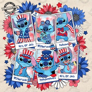 Blue Monster Characters Png, 4th of July Png, Cartoon 4th July Png, Fourth Of July Designs, Independence Day, Couple Shirt, Sublimation File
