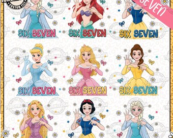 Funny Six Seven Princess Bundle Png, Six Seven Png, 6 7 Png, Viral Phrase Meme Png, Couple Funny Png, Funny Saying Png, Sublimation File